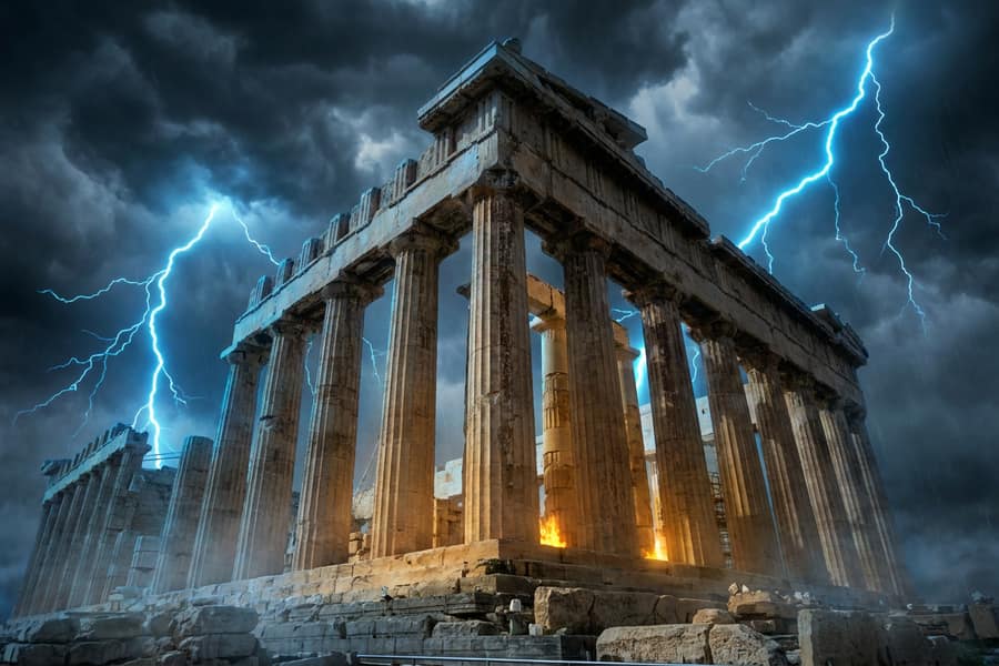 Слот Gates of Olympus молнии и колонны